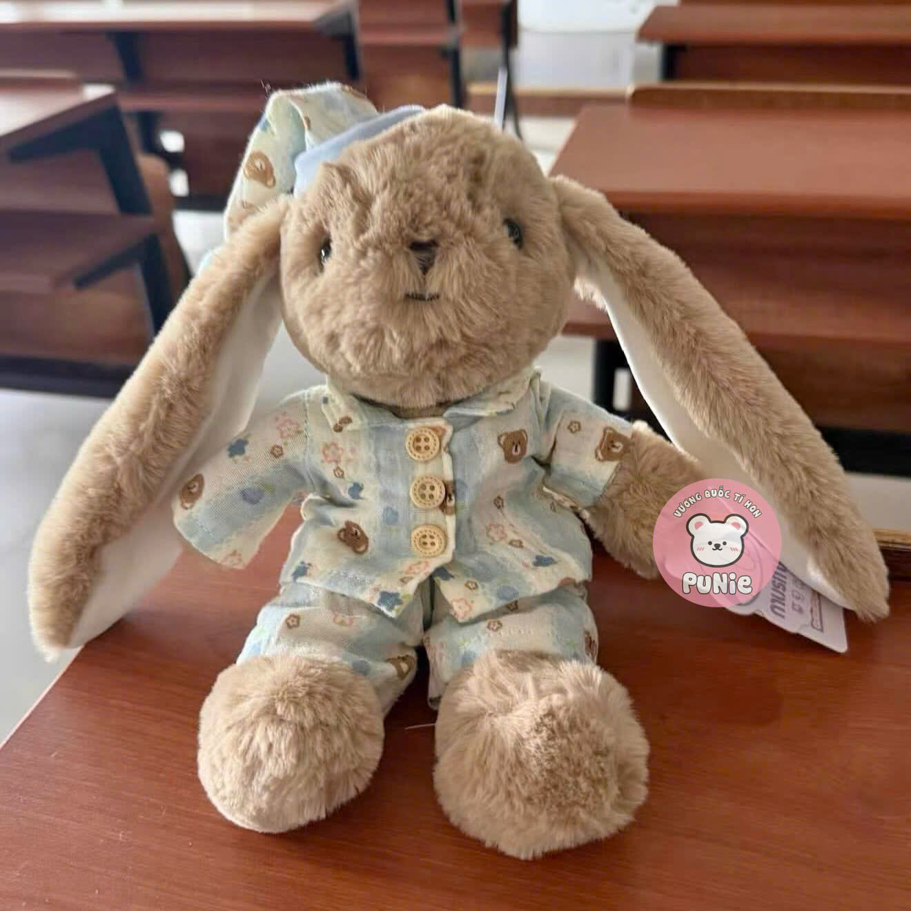 THỎ THƠM LÔNG MỊN 25CM MANG ÁO NGỦ