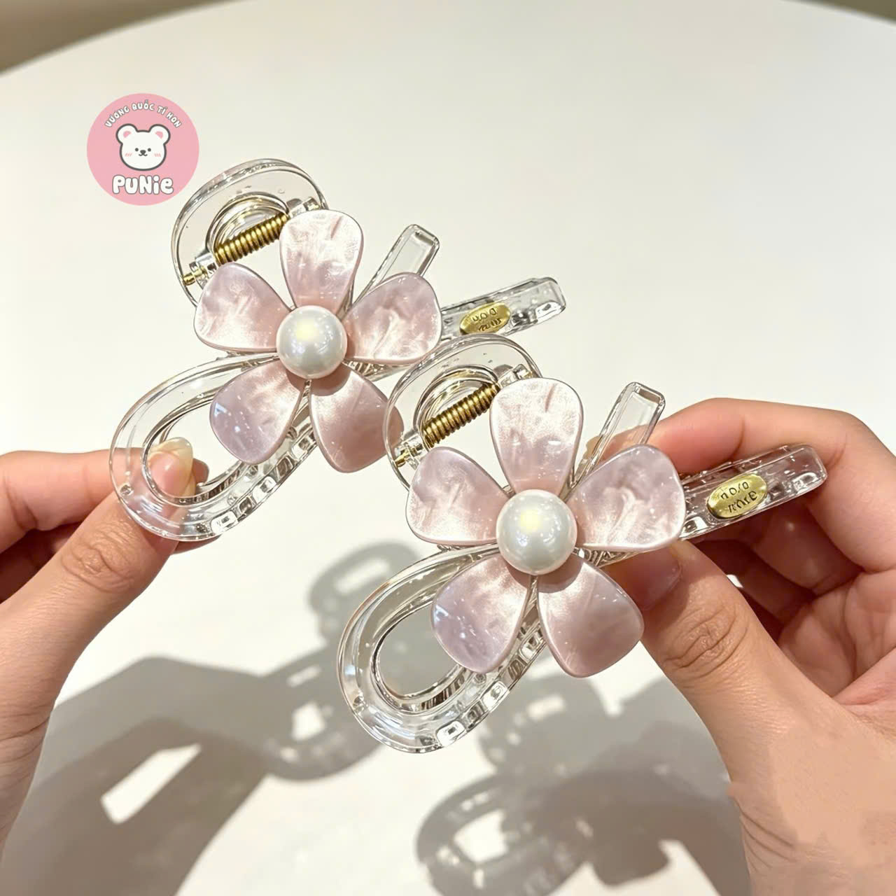 KẸP XÀ CỪ CHARM HOA ĐÍNH NGỌC TRAI