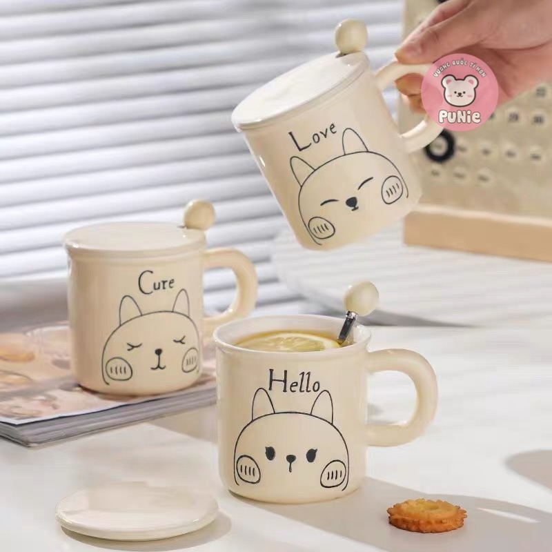 LY SỨ HOẠ TIẾT CHÓ CON