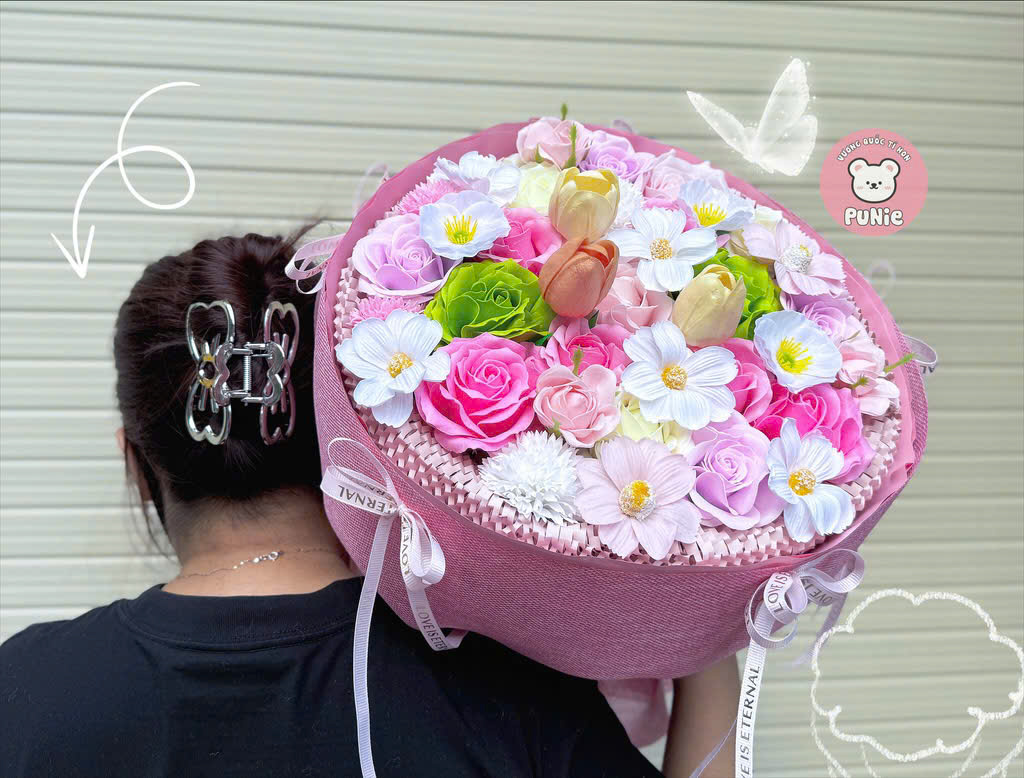 BÓ HOA TULIP VẢI BỐ 629K