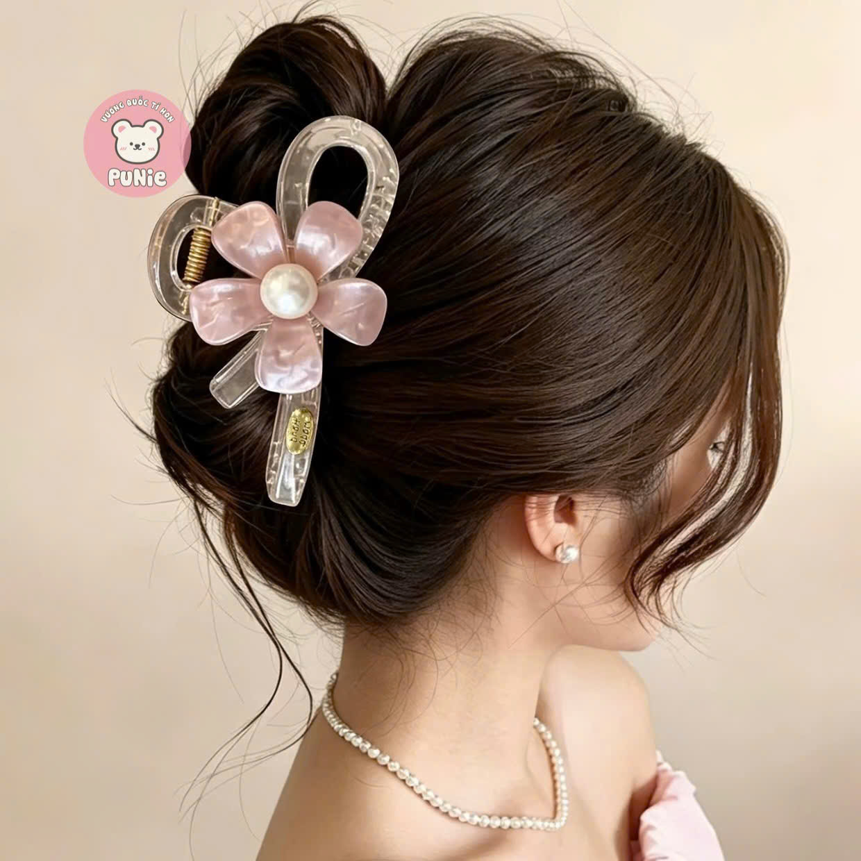 KẸP XÀ CỪ CHARM HOA ĐÍNH NGỌC TRAI