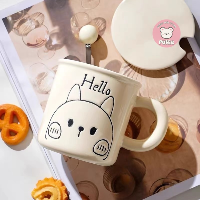 LY SỨ HOẠ TIẾT CHÓ CON