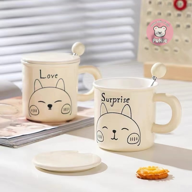 LY SỨ HOẠ TIẾT CHÓ CON