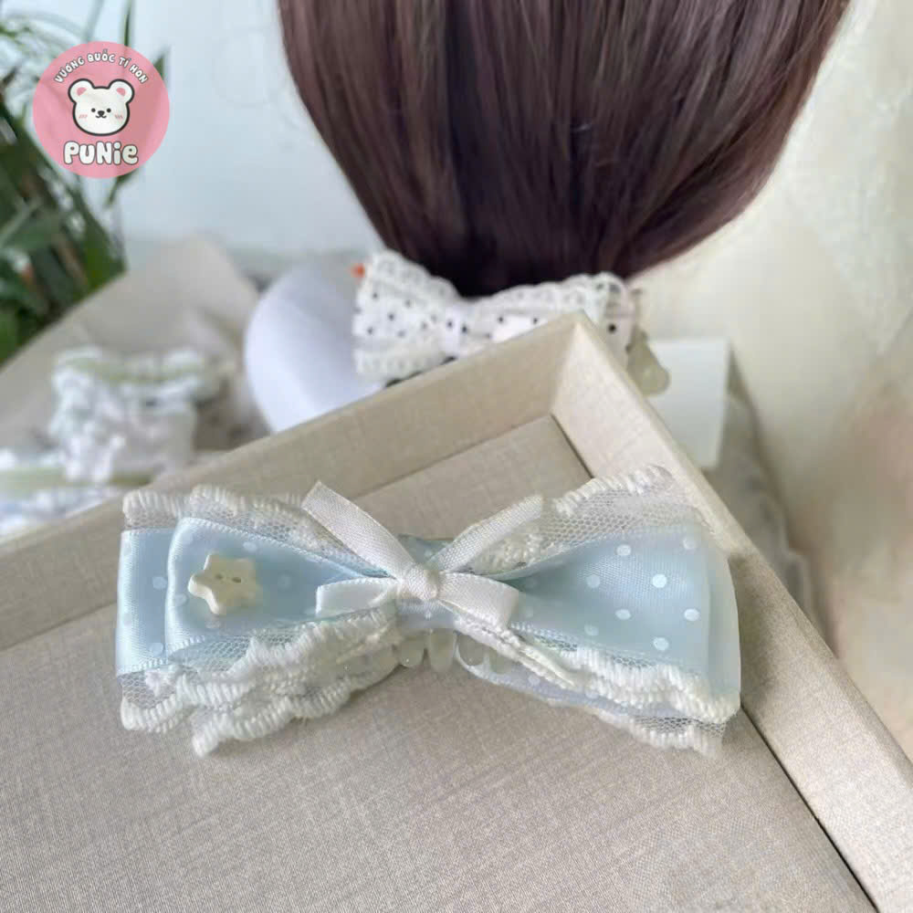 KẸP DỌC NƠ XANH