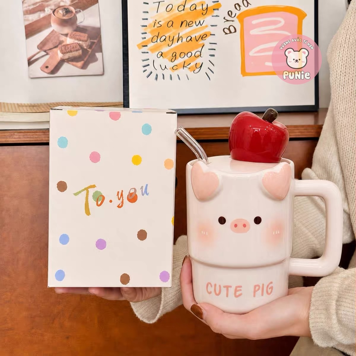 LY SỨ HEO TÁO CUTE PIG