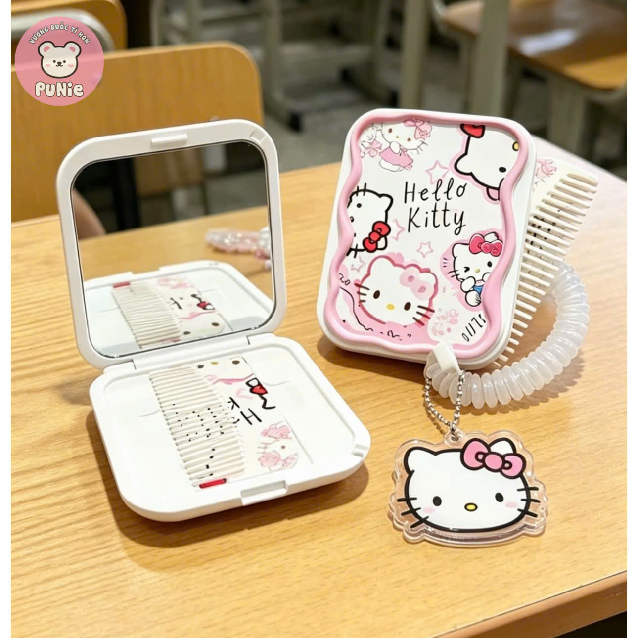 GƯƠNG GẬP KITTY KÈM LƯỢC