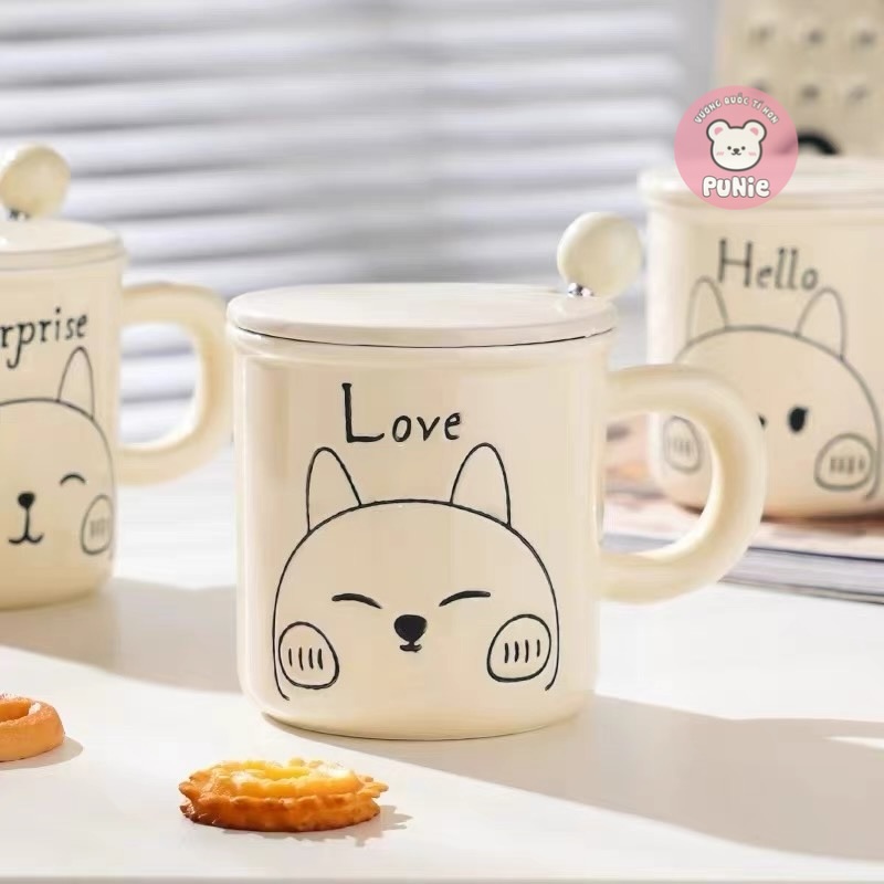 LY SỨ HOẠ TIẾT CHÓ CON