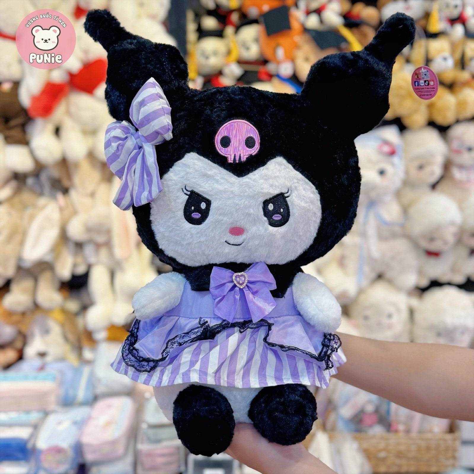 KUROMI VÁY KẺ TÍM 45CM