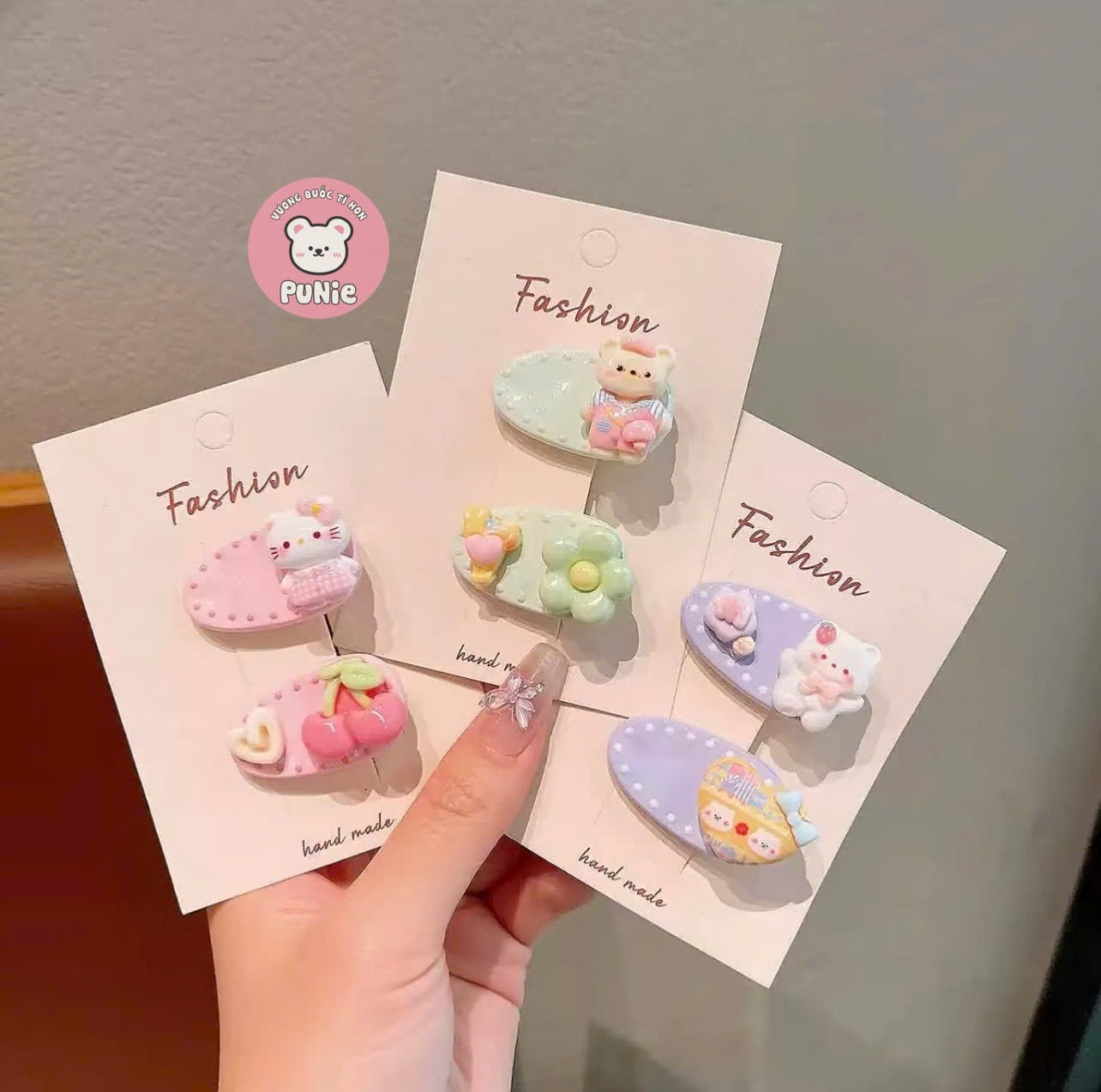 SET 2 KẸP NHỰA ĐÍNH CHARM THÚ
