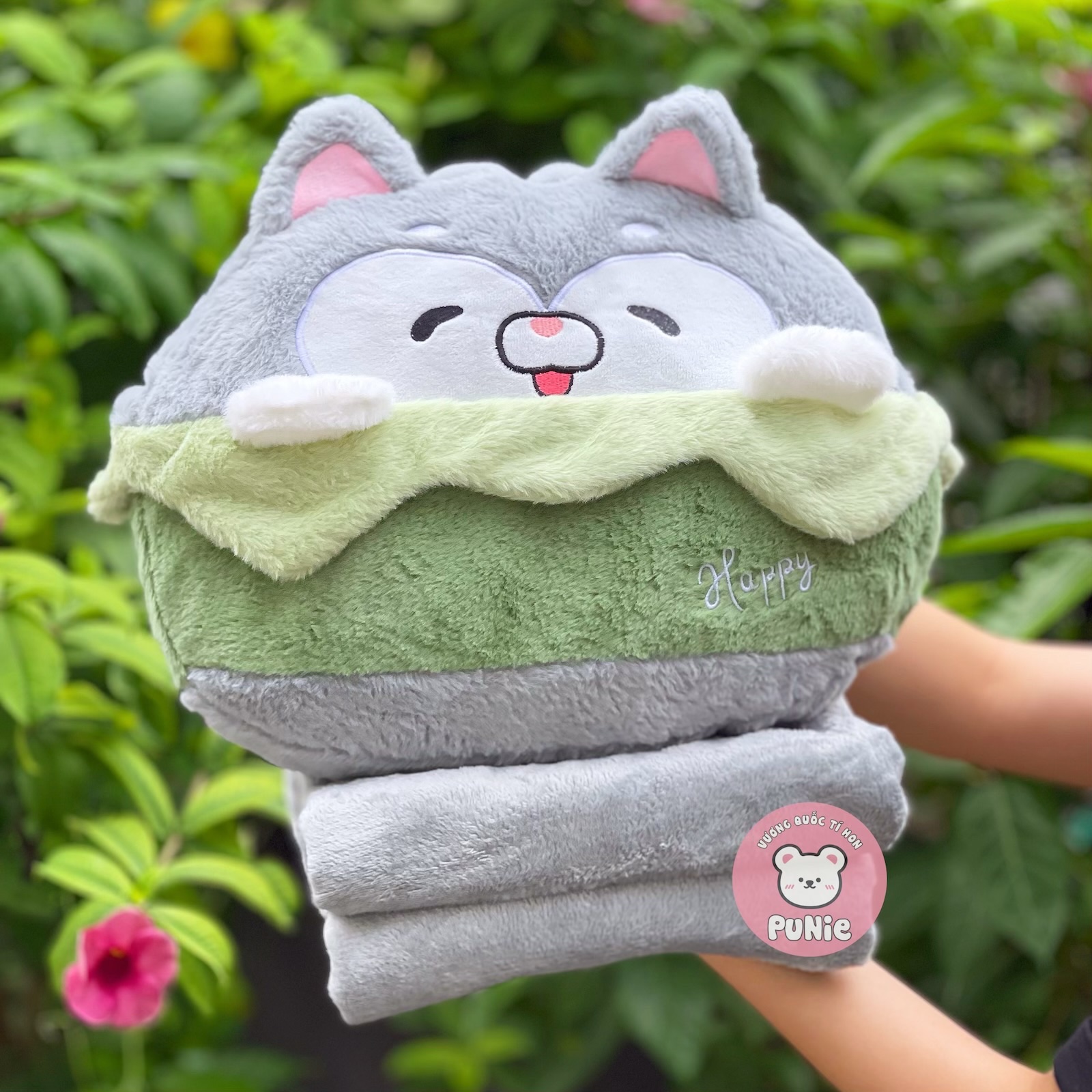 BỘ GỐI MỀN CÁO XÁM XANH