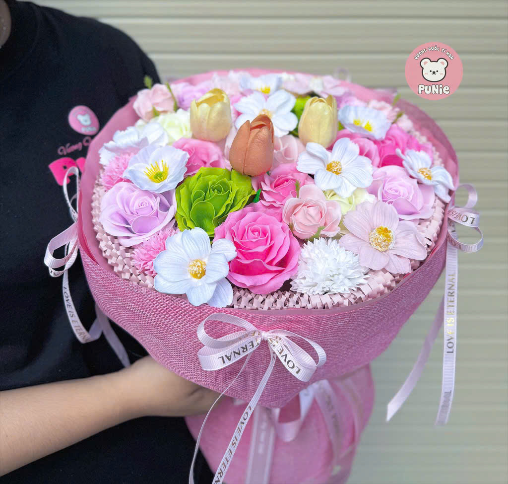 BÓ HOA TULIP VẢI BỐ 629K
