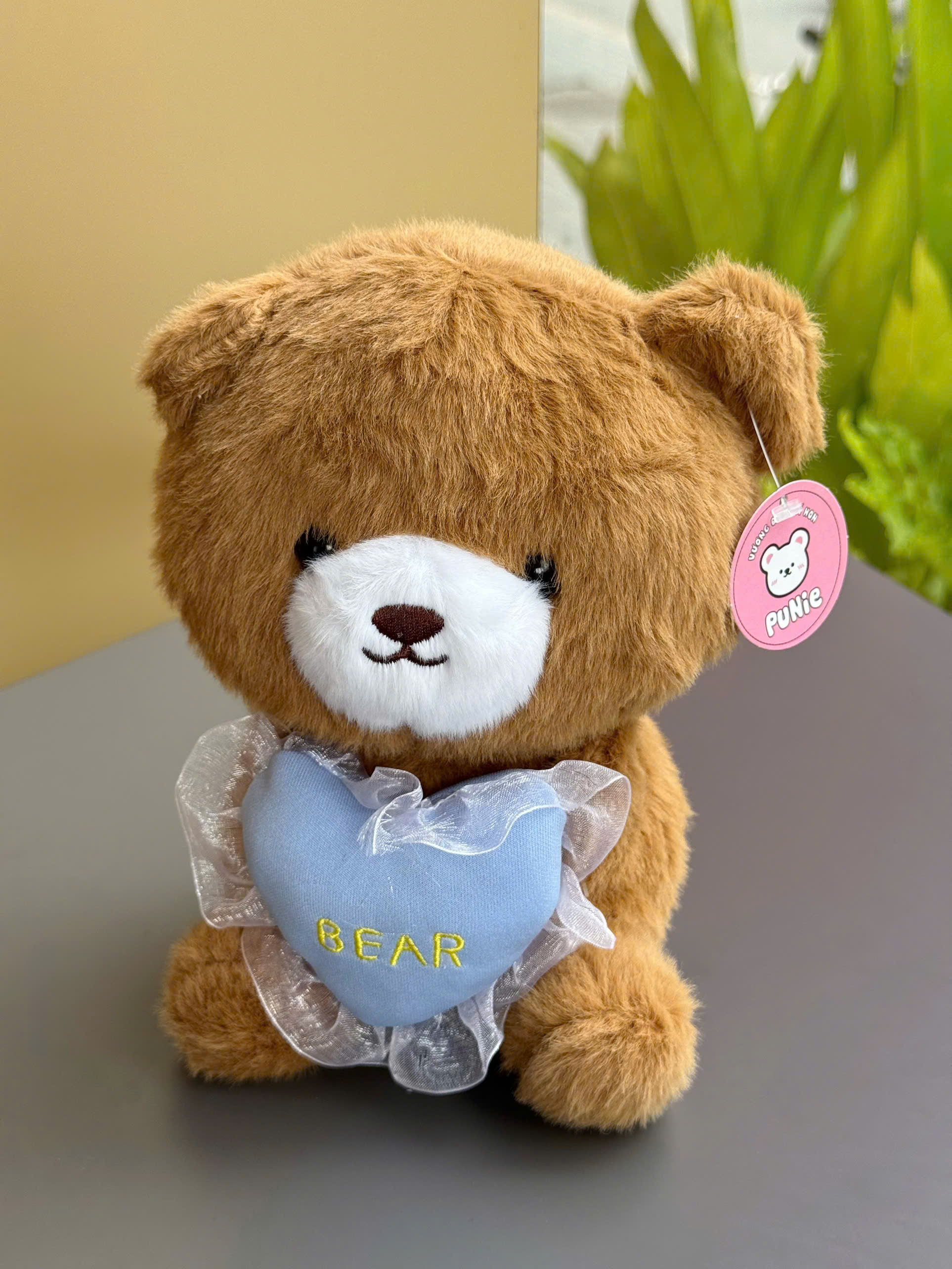 GẤU BÔNG GẤU NÂU ÔM TIM/SAO/MŨ MINI