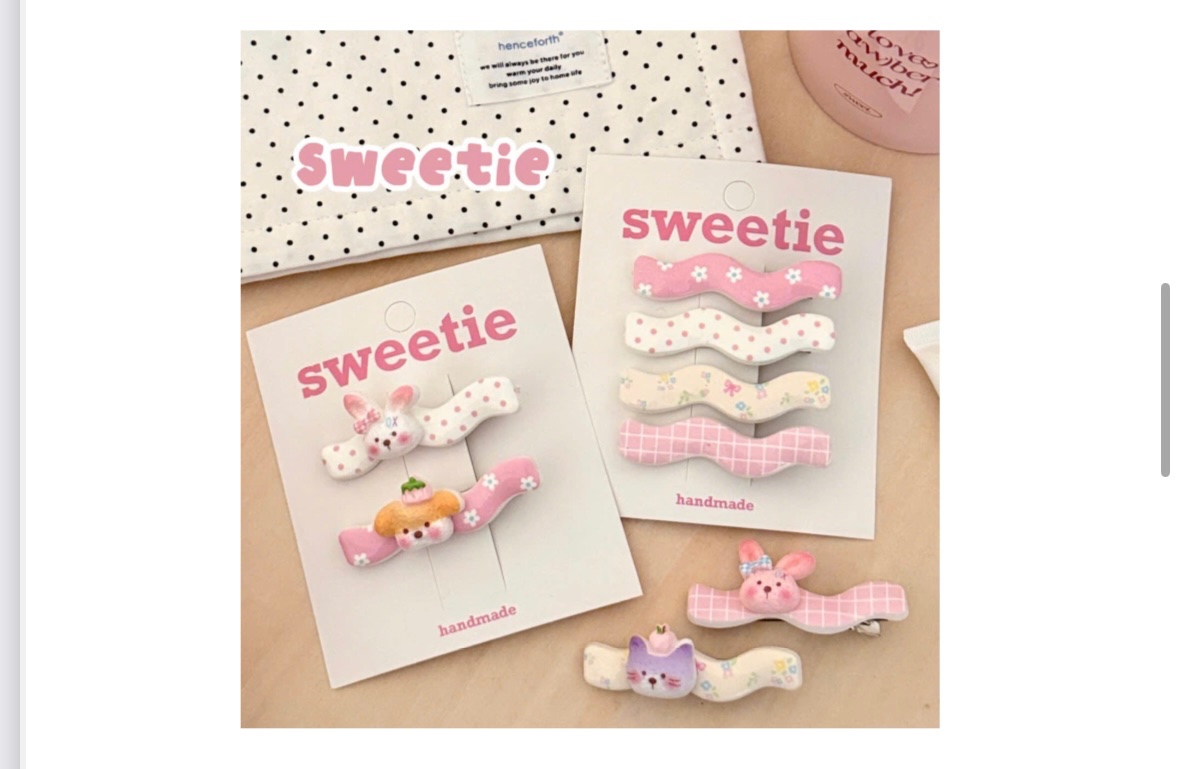 SET 2 KẸP MÁI LƯỢN SÓNG CHARM GẤU