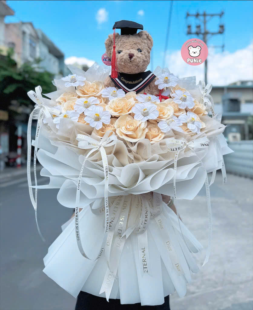 TN26-BÓ HOA TONE CAM TRẮNG
