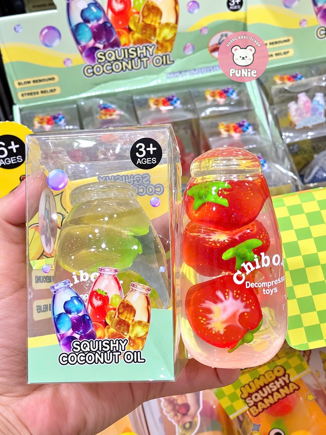 SQUISHY CHAI NƯỚC TRÁI CÂY TRONG