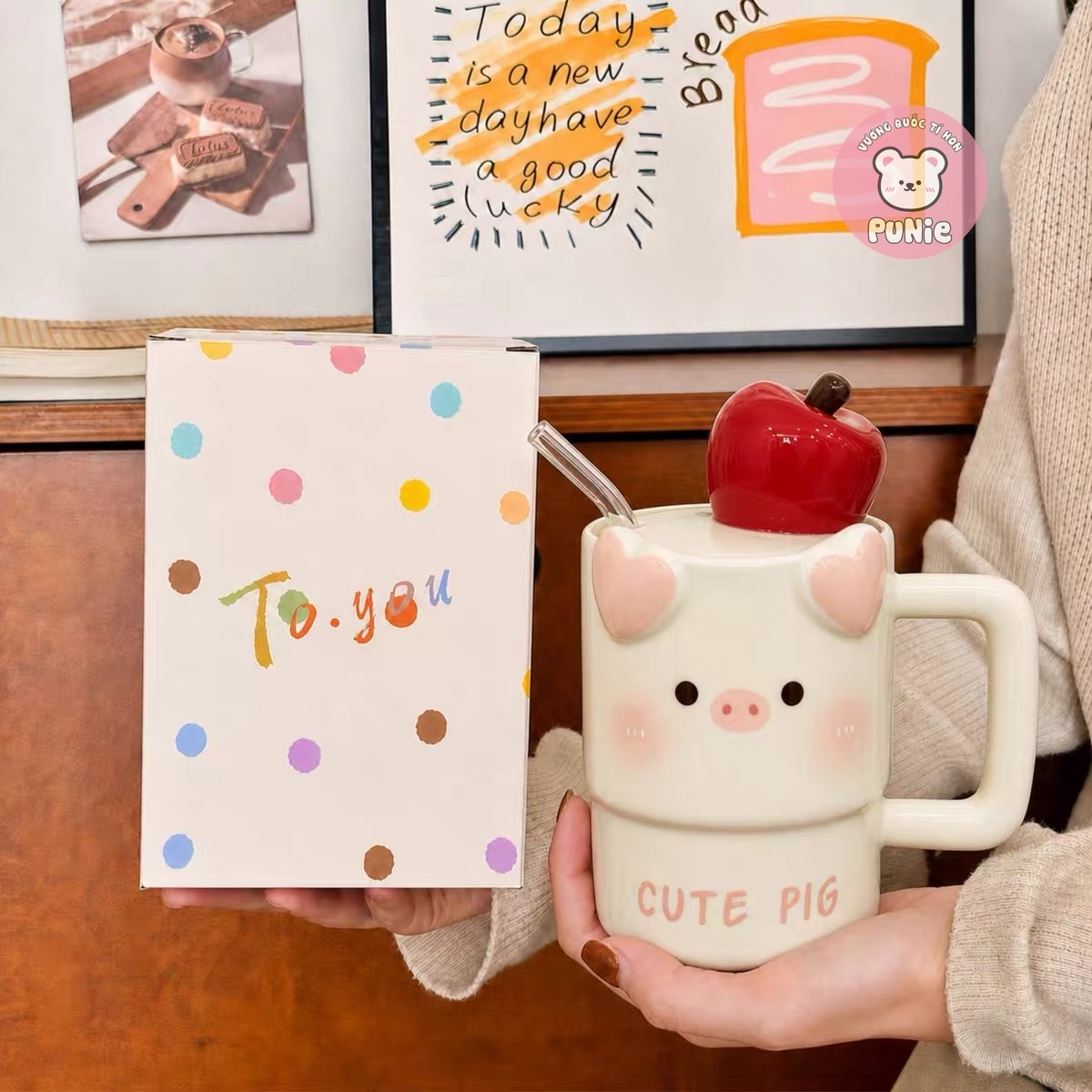 LY SỨ HEO TÁO CUTE PIG
